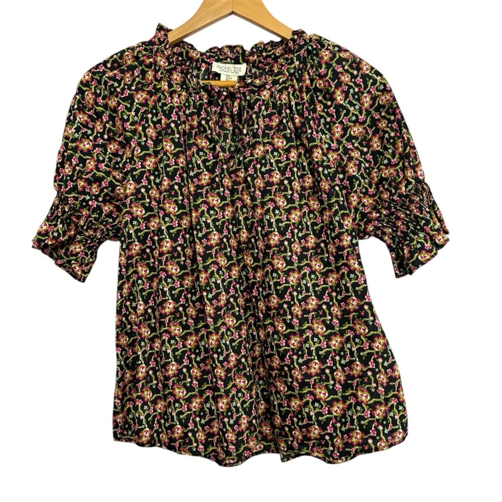 Rachel Zoe Floral Paisley Short Sleeve Top Blouse Size Small NWT